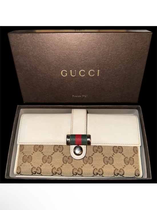 Gucci Wallet GG Ophidia Long Continental Bifold Sherry Line Guccissima with Box